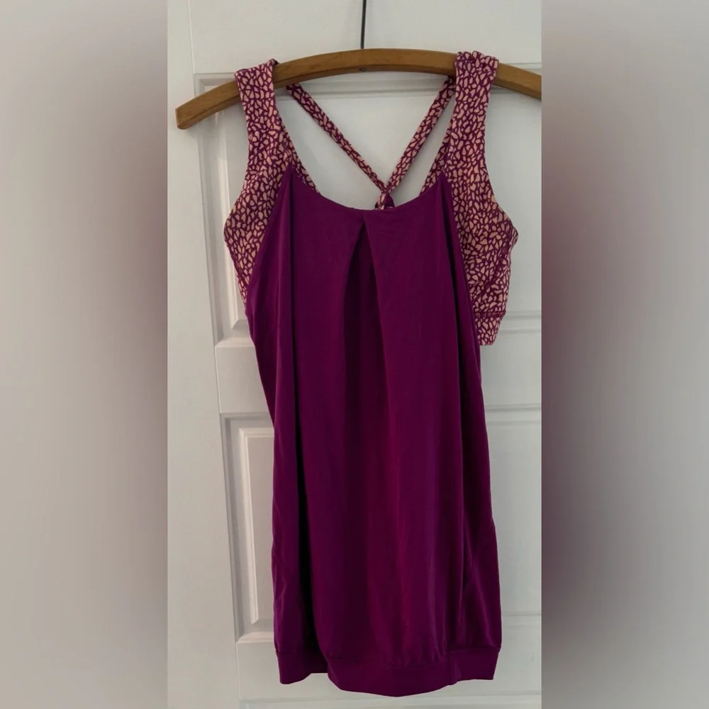 Lululemon Nouveau Limits Tank Regal Plum Miss Mosaic Peach Fuzz gym bra yoga US6 - Picture 2 of 6